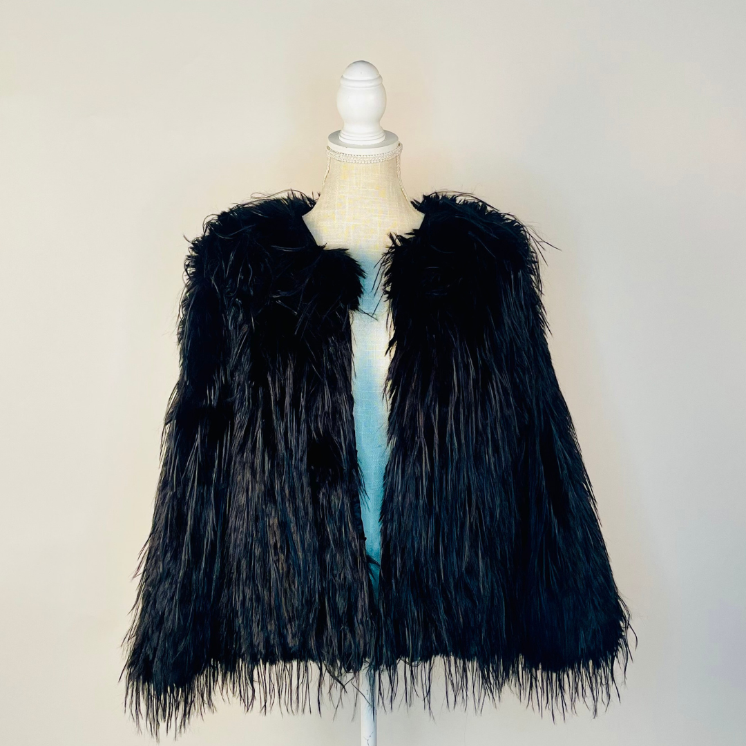 Faux Ostrich Feather Jacket