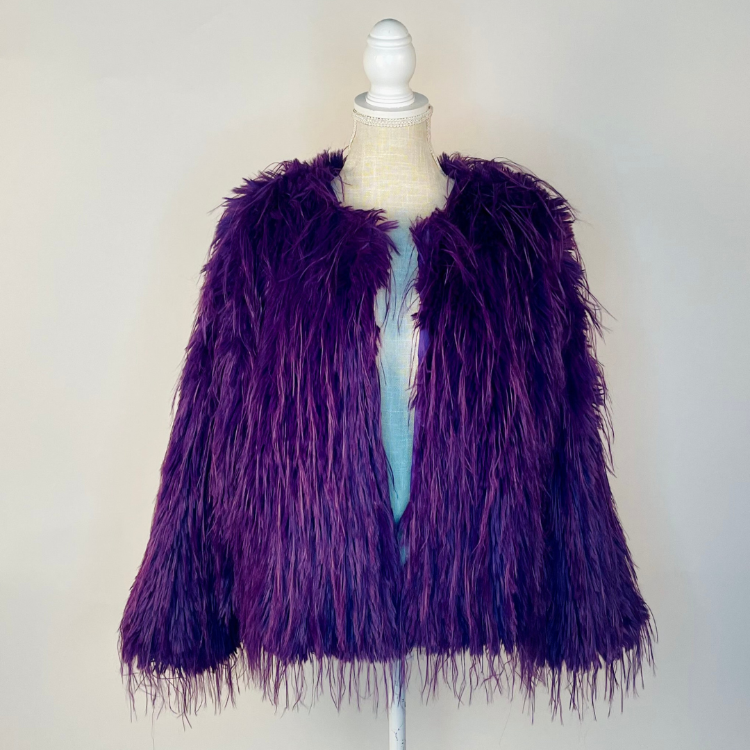 Faux Ostrich Feather Jacket