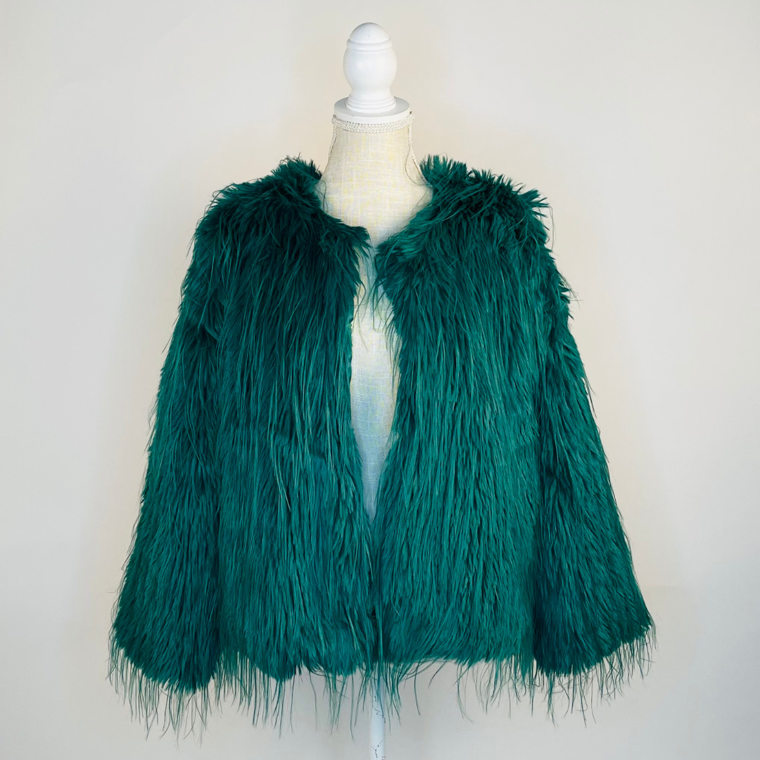 Faux Ostrich Feather Jacket