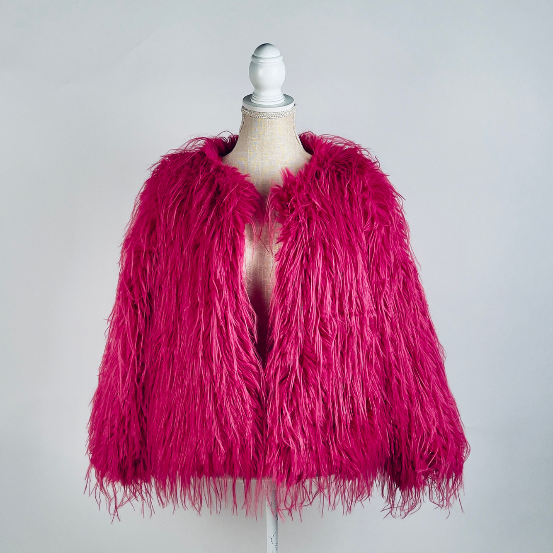 Faux Ostrich Feather Jacket