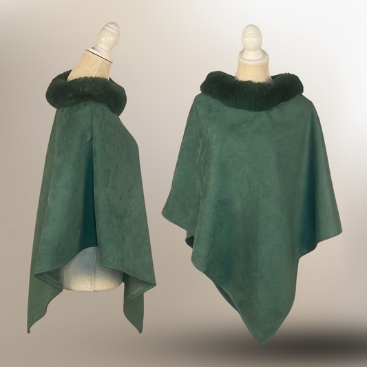 Faux Suede Poncho